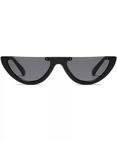 Women Fashion Retro Sunglasses Half Frame Eyewear Glasses - Black - CS18HGR8QU2 $11.09 Goggle