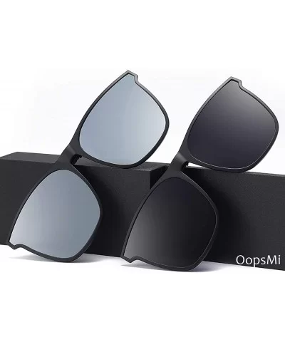 Clip On Sunglasses Polarized Unisex Large Lightweight For Prescription Glasses - C1198UC8XK7 $22.37 Square