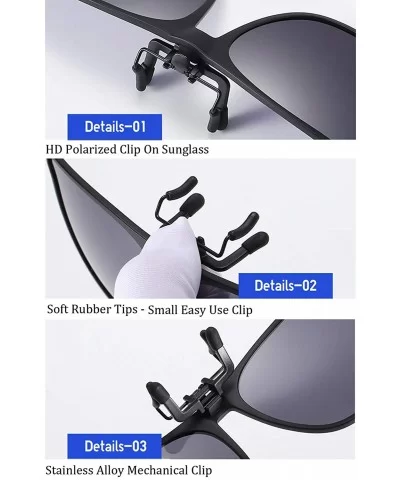 Clip On Sunglasses Polarized Unisex Large Lightweight For Prescription Glasses - C1198UC8XK7 $22.37 Square