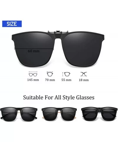 Clip On Sunglasses Polarized Unisex Large Lightweight For Prescription Glasses - C1198UC8XK7 $22.37 Square