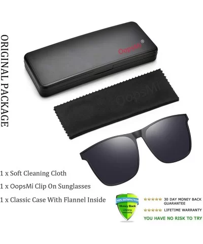 Clip On Sunglasses Polarized Unisex Large Lightweight For Prescription Glasses - C1198UC8XK7 $22.37 Square