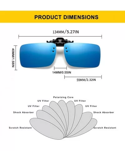 Polarized Clip-on Sunglasses Anti-Glare Driving Glasses for Prescription Glasses - Blue + Black - C518Y9IQ4QY $20.27 Wayfarer