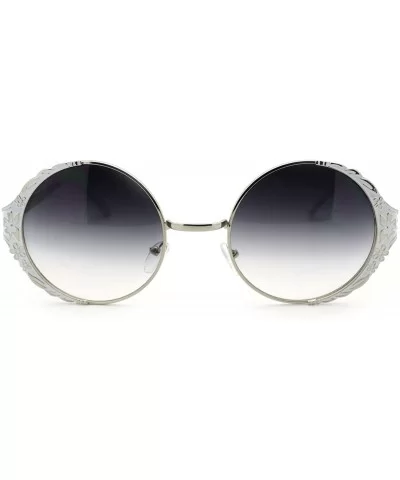 Lovely Vintage Fashion Round Circle Metal Frame Sunglasses - Silver White - C811OCI2IF3 $14.10 Round