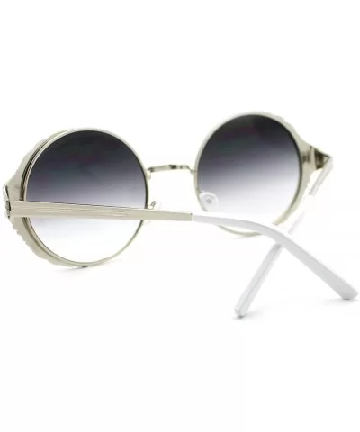 Lovely Vintage Fashion Round Circle Metal Frame Sunglasses - Silver White - C811OCI2IF3 $14.10 Round