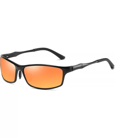 Polarized Sunglasses Eyeglasses Baseball - Orange Lens-black Frame - CU18TUZL44T $46.77 Oval