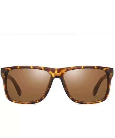 New Fashion Polarized Sunglasses For Men Women Vintage Style C2MatteBlack Grey - C3leopard Brown - CG18YZWYIAY $16.09 Aviator