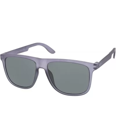 Lifestyle Rubberized Matte Finish Flat Top Square Sunglasses 55mm - Rubberized Smoke / Smoke - C212NT9UIQ5 $13.76 Square