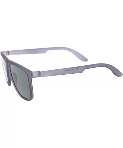 Lifestyle Rubberized Matte Finish Flat Top Square Sunglasses 55mm - Rubberized Smoke / Smoke - C212NT9UIQ5 $13.76 Square