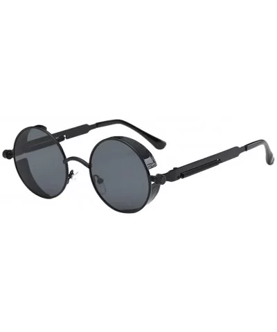 New Unisex Vintage Eye Sunglasses Retro Eyewear Fashion Radiation Protection Sunglasses - Black - CV18SST6TR7 $10.98 Aviator