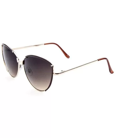 Oceanic Color Edge Rim Retro Cat Eye Sunglasses - Brown - CJ1903TTSG8 $20.36 Cat Eye