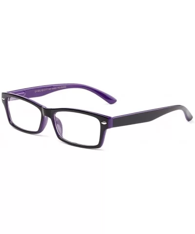 Clear Frames Nerd Geek Squared Simple Spring Hinges Fashion Clear Glasses - Purple - CY12L9ZOR1T $13.06 Round