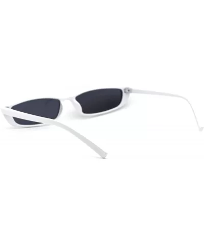 Mod Narrow Rectangular Retro Dad Shade Pleastic Sunglasses - White Black - C018W0L25G8 $11.88 Rectangular