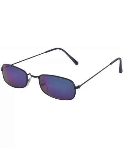 Vintage 90s Square Sunglasses - Black Frame/Blue Lens - C2199QCHAH7 $19.17 Square