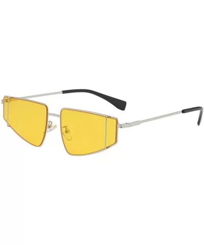 Fashion Irregular Sunglasses for Man Women Oversized Vintage Glasses Retro Style for Party 2DXuixsh - Yellow - CP18SXOI865 $1...