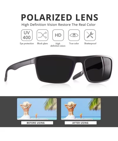 Polarized Sunglasses Unbreakable Protection - Matt Grey Frame/Grey Lens - CD18U0ZKK0G $20.60 Rectangular