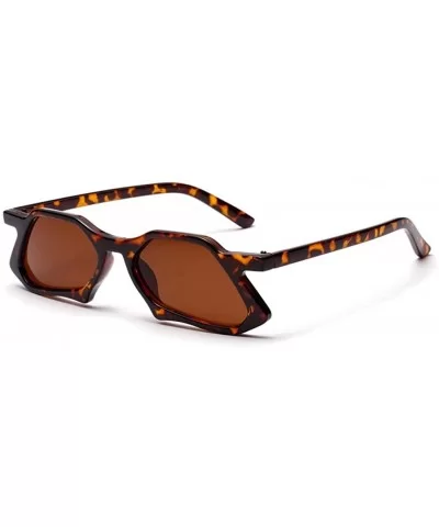 Vintage Polygon Sunglasses Men High Fashion Sun Glasses for Ladies Unisex Gift - Leopard With Brown - CR18HDWY04R $12.23 Square