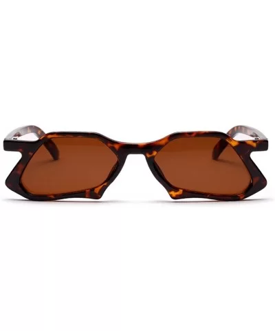 Vintage Polygon Sunglasses Men High Fashion Sun Glasses for Ladies Unisex Gift - Leopard With Brown - CR18HDWY04R $12.23 Square