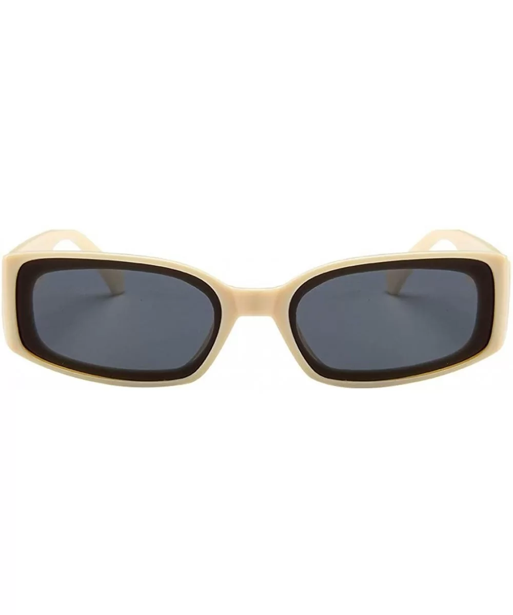 Unisex Lightweight Fashion Sunglasses Acetate Frame Mirrored Polarized Lens Glasses - Beige - CX18TEN25UA $11.70 Goggle