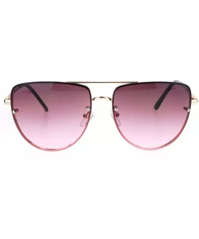 Womens Fashion Sunglasses Retro Ombre Color Lens Metal Rims UV 400 - Gold (Smoke Pink) - CQ183OGTUDC $17.92 Aviator