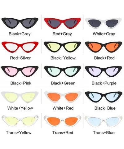 Small Cat Eye Ladies Sunglasses Red Black Frame Women Er Sun Glasses Vintage Sexy Eyewear Shades UV400 - CA198AI3YA8 $45.67 Oval
