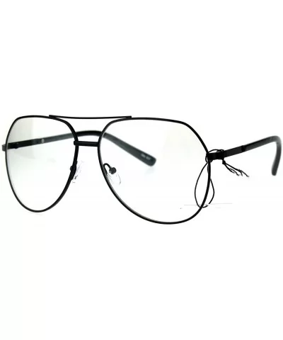 Clear Lens Fashion Glasses Unisex Metal/Plastic Aviator Eyeglasses UV 400 - Black - CF18677Q9E7 $13.76 Aviator