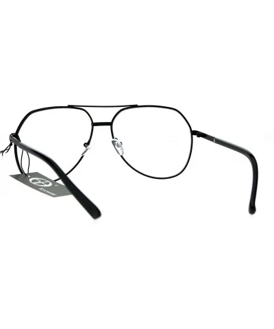 Clear Lens Fashion Glasses Unisex Metal/Plastic Aviator Eyeglasses UV 400 - Black - CF18677Q9E7 $13.76 Aviator