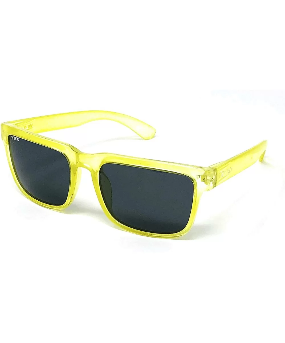 Polarized Sunglasses with UV400 Protection for Men and Women - Colorful Frosted Frame Sunglasses - Yellow - CC18QS8MAOO $26.4...