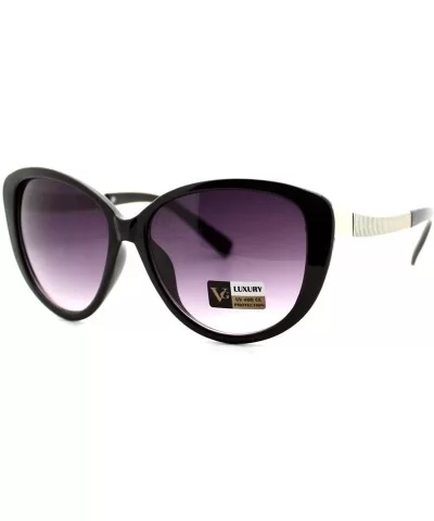 Oversized Butterfly Cateye Sunglasses Womens Designer Fashion Shades - Black Silver - CN1804DRQ46 $14.95 Butterfly