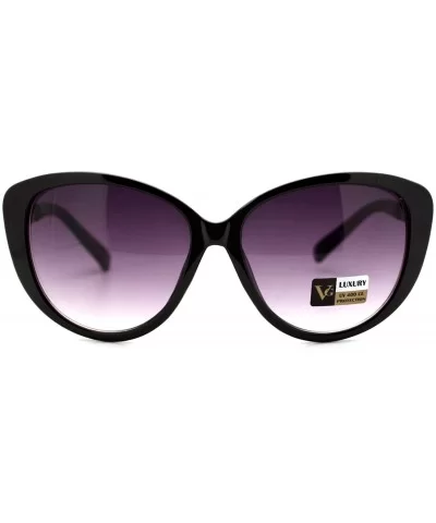 Oversized Butterfly Cateye Sunglasses Womens Designer Fashion Shades - Black Silver - CN1804DRQ46 $14.95 Butterfly