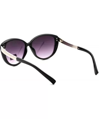 Oversized Butterfly Cateye Sunglasses Womens Designer Fashion Shades - Black Silver - CN1804DRQ46 $14.95 Butterfly