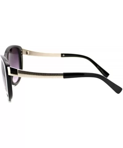 Oversized Butterfly Cateye Sunglasses Womens Designer Fashion Shades - Black Silver - CN1804DRQ46 $14.95 Butterfly