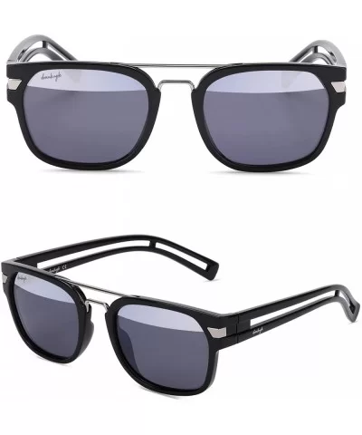 Designer Sunglasses For Men Women Fashion Polarized Retro Sun Glasses - Black - CG18NZEXITC $80.12 Aviator