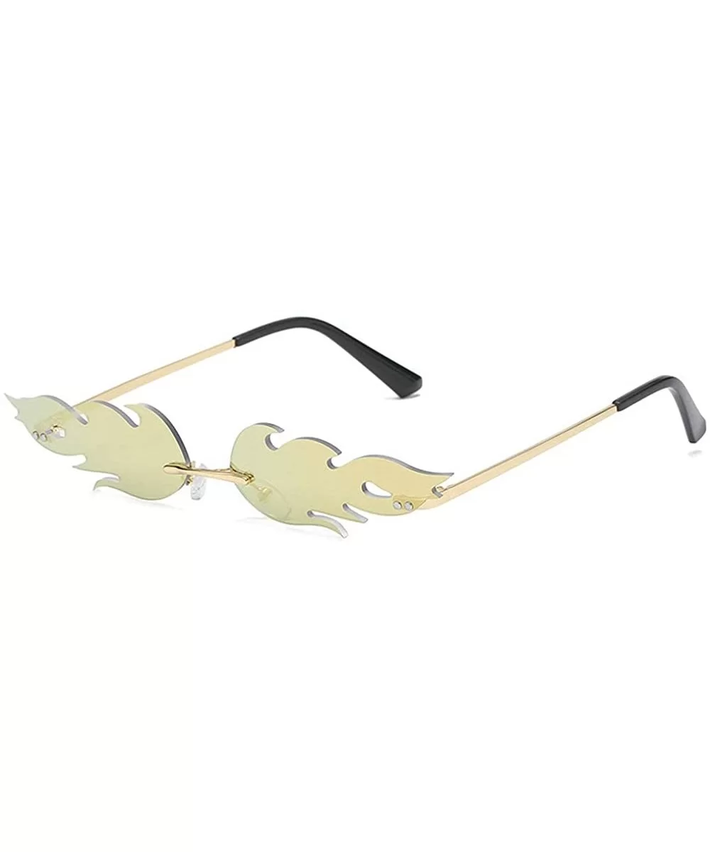 Fashion Sunglasses Rimless Irregular Trending - Green - CC18TO3I5ME $16.94 Rimless