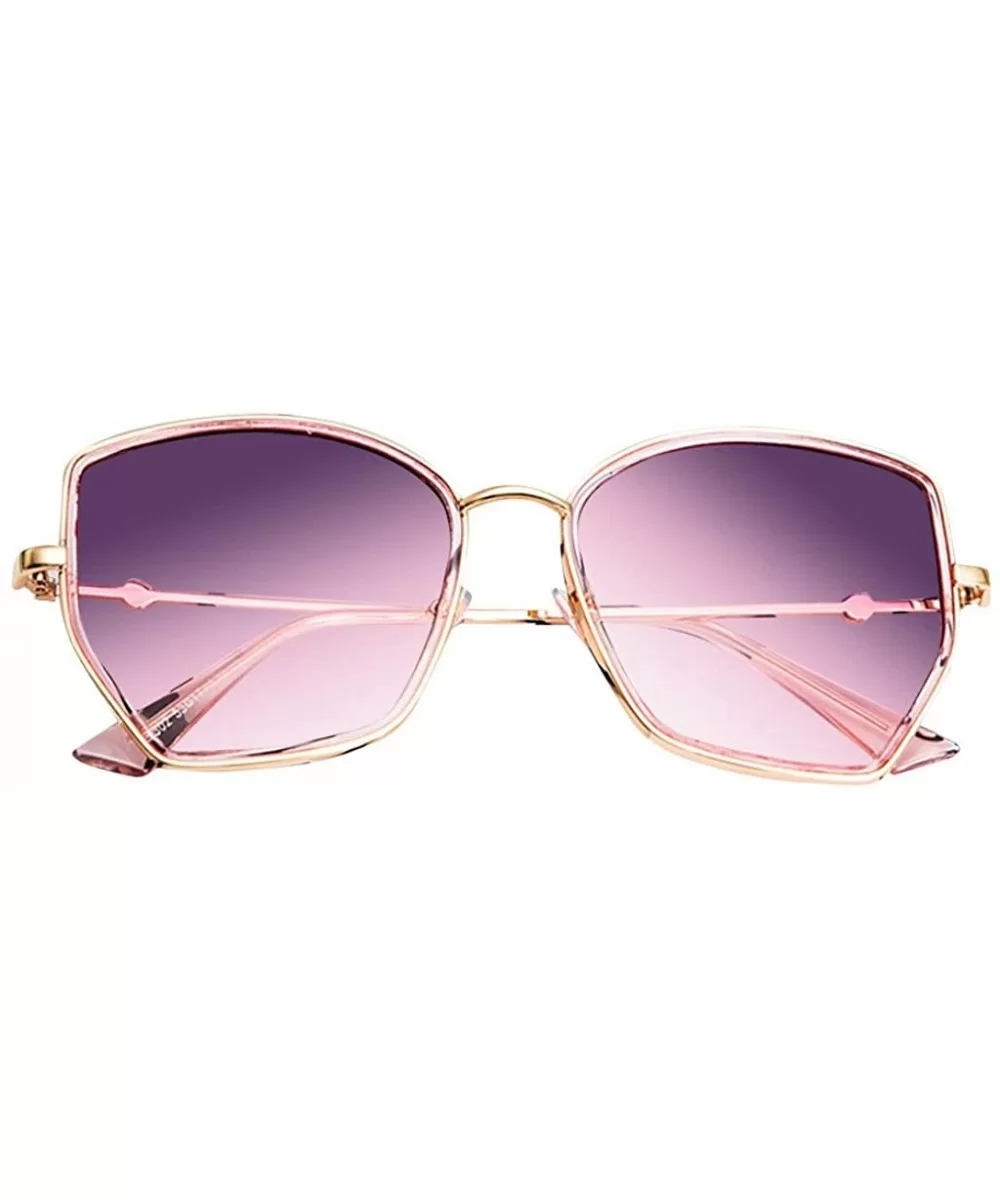 Women sunglasses polarized uv protection aviator oversized retro vintage - Purple - CO18T7U3IKY $12.56 Aviator