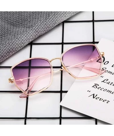 Women sunglasses polarized uv protection aviator oversized retro vintage - Purple - CO18T7U3IKY $12.56 Aviator