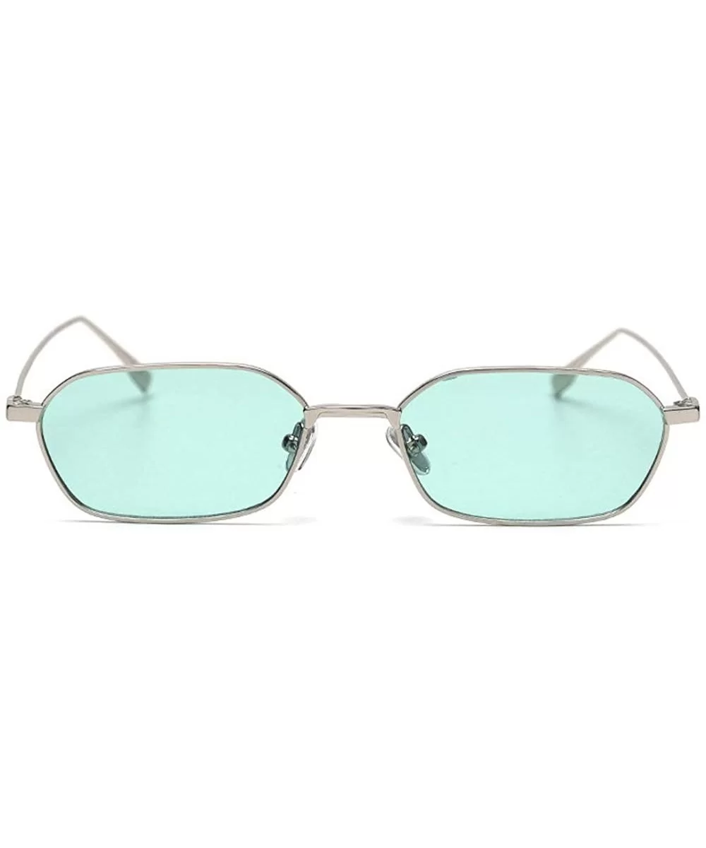 Fashion New Lady Brand Designer Small Square Metal Frame Mens Goggle - Green - CZ18THQXH7G $17.75 Square