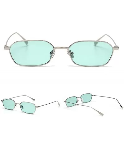 Fashion New Lady Brand Designer Small Square Metal Frame Mens Goggle - Green - CZ18THQXH7G $17.75 Square