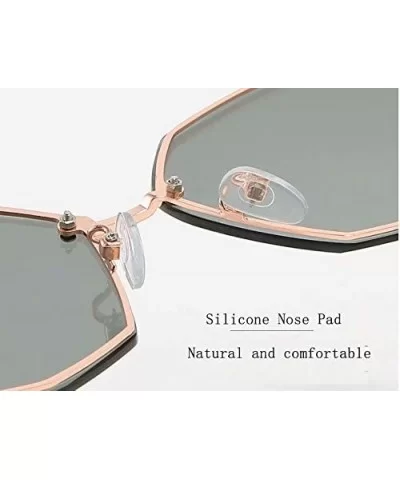 Women's Fashion Oversizeed Sunglasses Square Frameless Gradient Glasses UV400 - Pink - CU199MOEXYI $16.43 Oversized