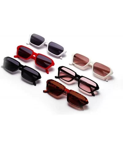 New fashion luxury small frame square unisex retro decoration concave shape brand designer trend sunglasses UV400 - C018M8Z9W...