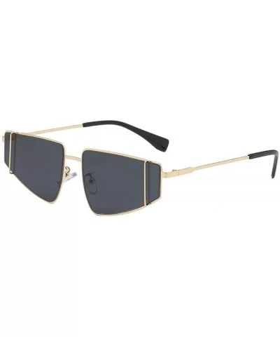 Fashion Man Women Irregular Shape Sunglasses Unisex Vintage Retro Style Glasses - Black - CA18UINNZ4C $16.87 Goggle