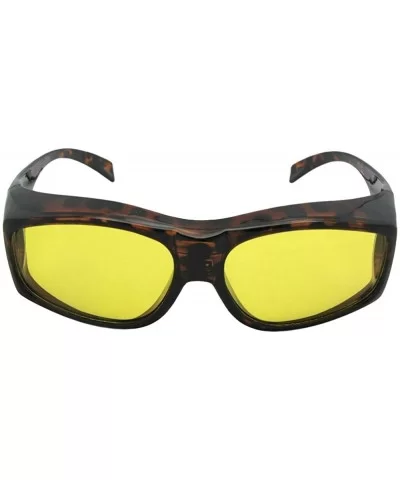 Large Polarized Wrap Around Fit Over Sunglasses F18 - Tortoise Frame-lite Yellow Lenses - CP186TNLOZ3 $26.55 Wrap