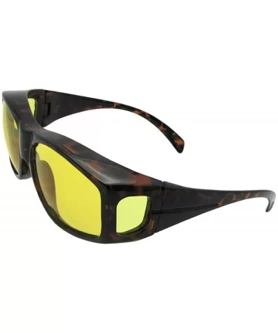 Large Polarized Wrap Around Fit Over Sunglasses F18 - Tortoise Frame-lite Yellow Lenses - CP186TNLOZ3 $26.55 Wrap