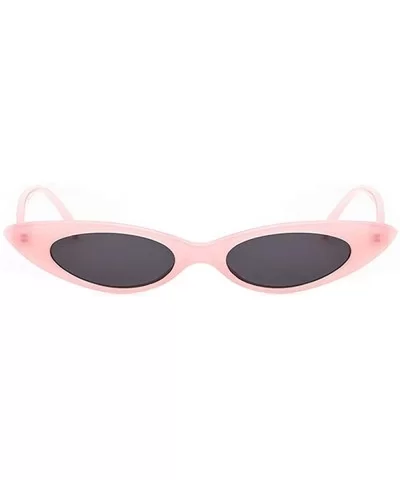 Cat Eyes Sunglasses for Women - Vintage Oval Round Cat eye Sunglasses Goggle - Pink/Grey - C318GH37GNW $13.84 Oval