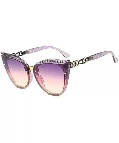 Fashion elegant sunglasses- diamond sunglasses- cat eyes fashion sunglasses - D - CZ18RRAM5Q4 $72.08 Aviator