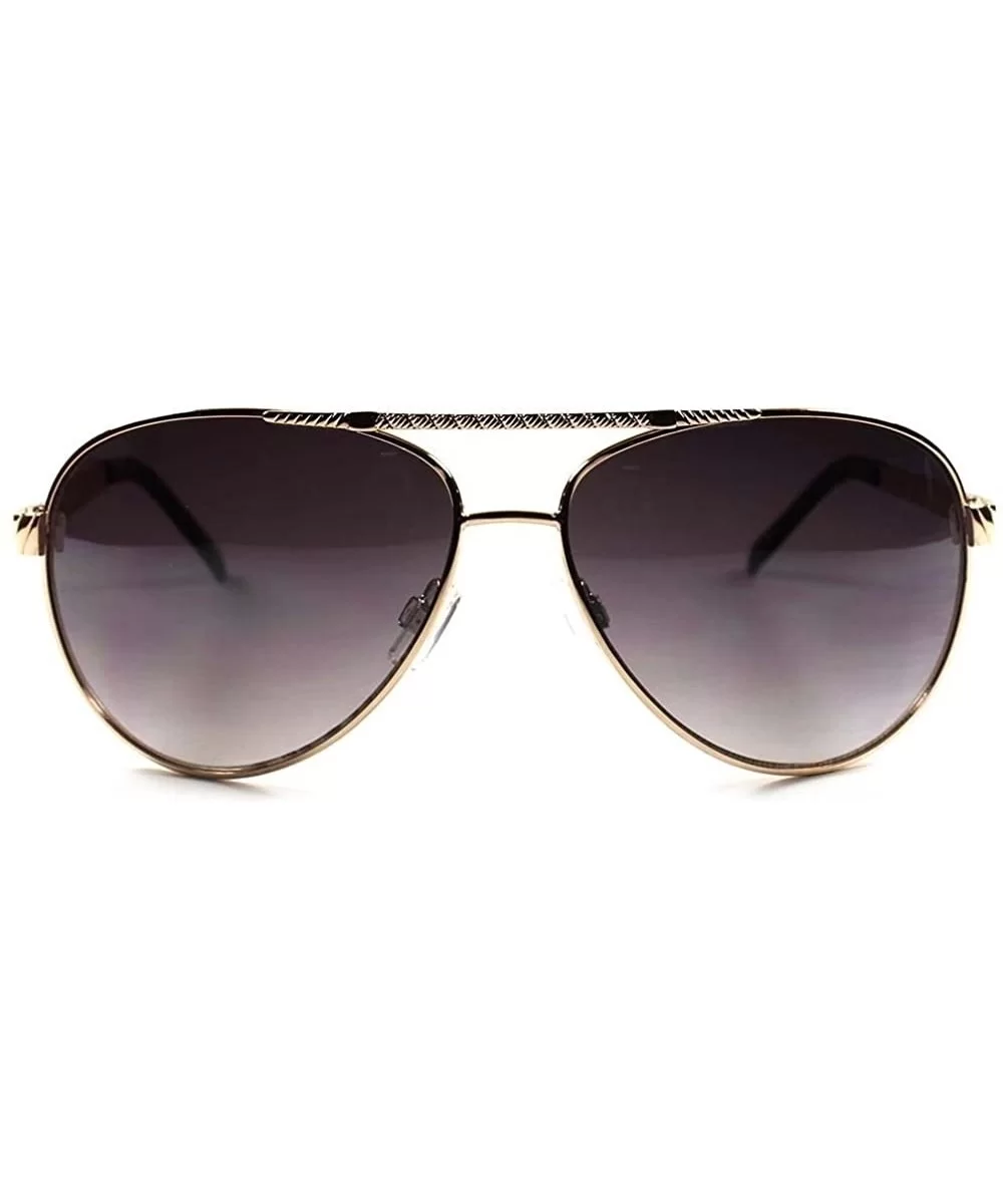 Stylish Classic Upscale High-End Mens Womens Air Force Style Sunglasses - Gold - CM18XHYC32M $14.12 Aviator