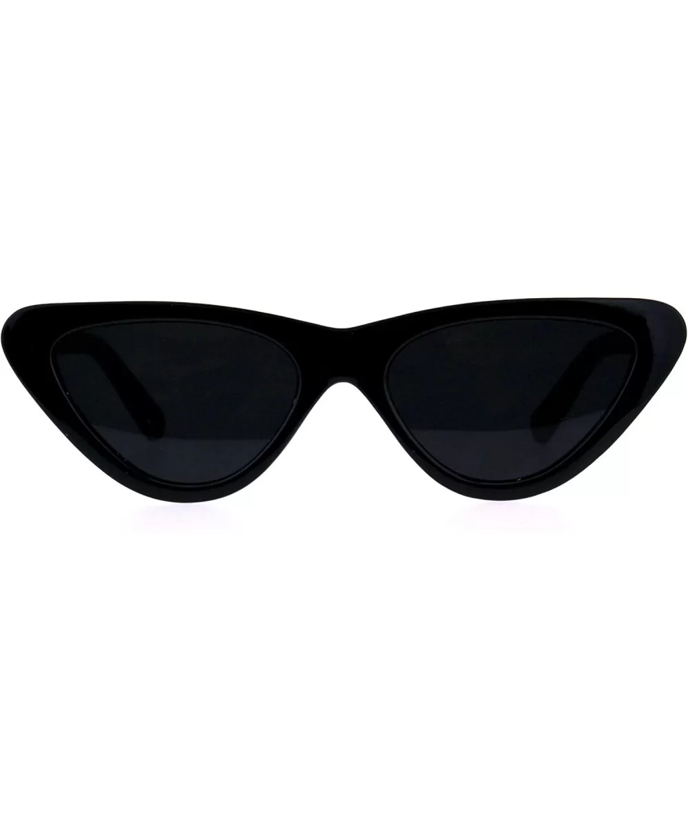Womens Mod Chic Retro Gothic Cat Eye Plastic Sunglasses - All Black - CB18C2WIZY7 $12.29 Cat Eye