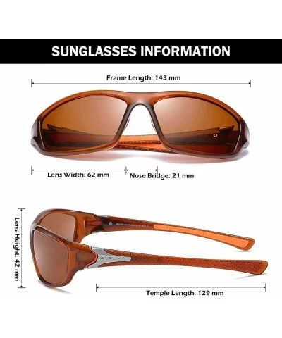 Sports Polarized Sunglasses For Men Cycling Driving Fishing 100% UV Protection - CX18RL8CQE7 $28.67 Oval