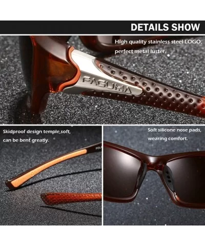 Sports Polarized Sunglasses For Men Cycling Driving Fishing 100% UV Protection - CX18RL8CQE7 $28.67 Oval