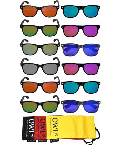 Wholesale Bulk Retro Vintage Mirrored Sunglasses Colored Matte Frame 10 Pairs - Flat_lets_12_pairs - CH12N69LBZB $45.52 Wayfarer