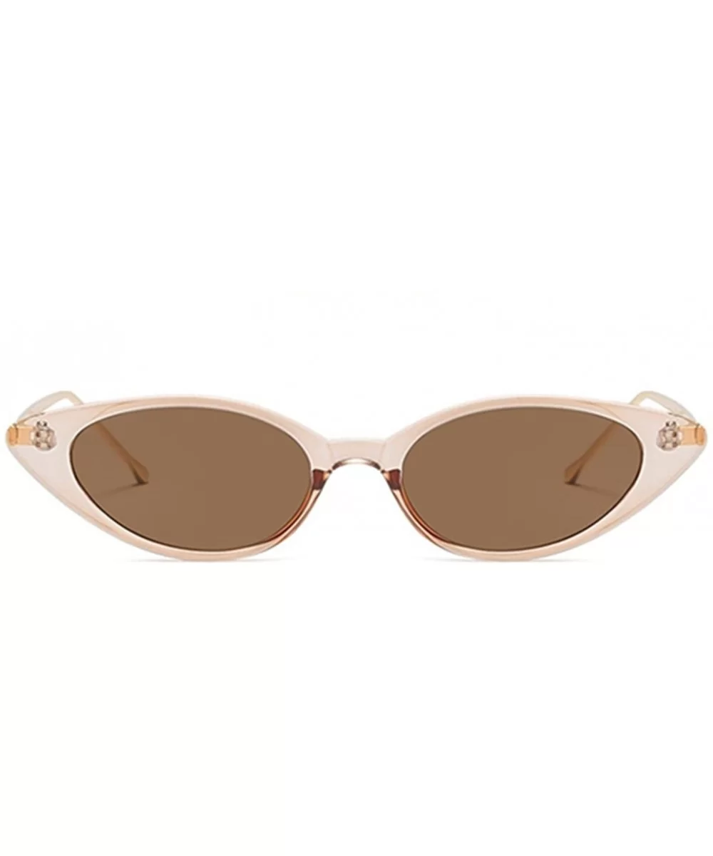 Cateye Metal Frame Lady Sunglass - Tea/Brown - CV18DWNRZLY $17.80 Oval